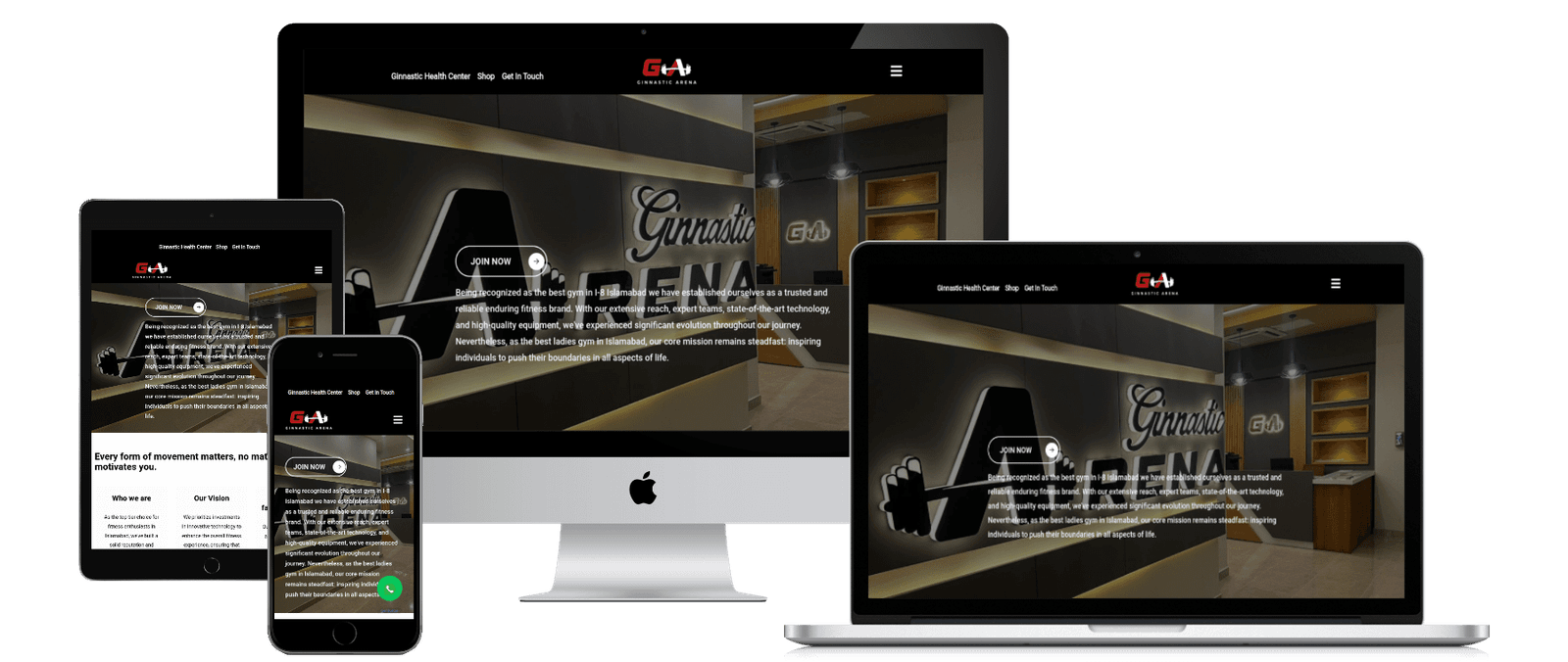 Ginnastic Arena Website Development 