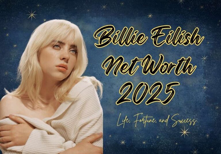 Billie Eilish net worth 2025 showing the Grammy-winning singer's luxury lifestyle, career achievements, mansion, cars, and $150 million fortune breakdown