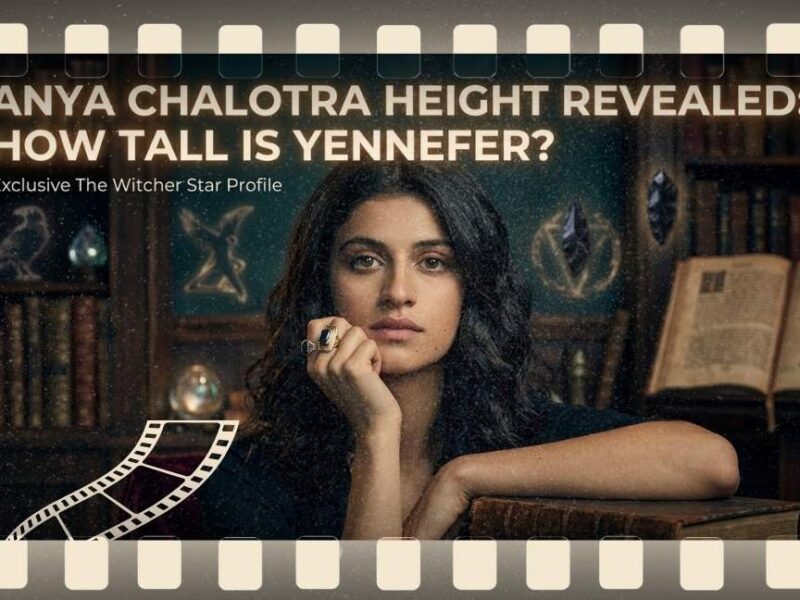 his title card features a close-up photograph of English actress Anya Chalotra, known for her role as Yennefer of Vengerberg in Netflix's adaptation of The Witcher. Chalotra is posed with her chin resting on her hand, gazing directly at the viewer with an enigmatic expression. She is wearing a deep blue velvet dress, and a large, sapphire ring is prominent on her hand.