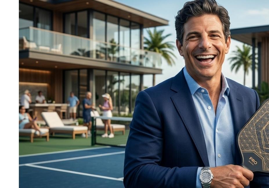 Text overlay reading "Matt Gutman Net Worth 2026 and His Surprising Success" on an image of a smiling man in a navy suit standing inside a luxury private jet hangar.