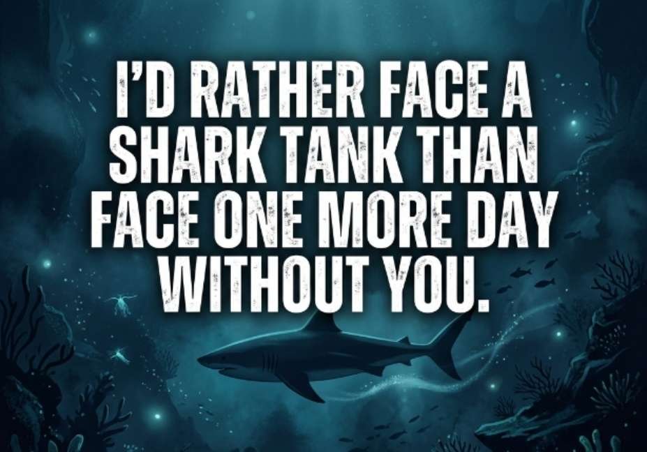 101 Shark Pick Up Lines: Jaw-Dropping or Cringe? dark moody shark silhouette with bold text dark humor pick up line