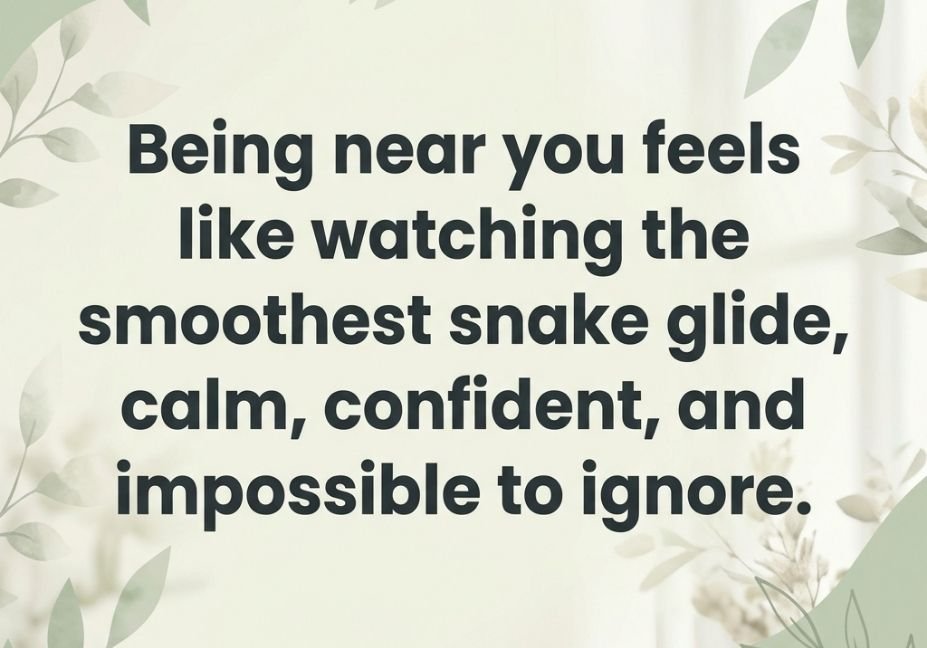 165+ Snake Pick Up Lines That Are Dangerously Smooth - sage green calm confident flirty quote