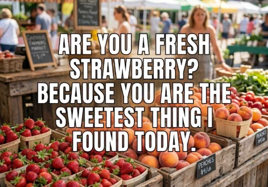 50+ Farmers Market Pick Up Lines No One Warned You About – fresh strawberry pick up line image