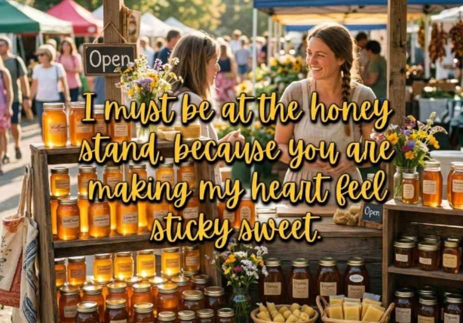 50+ Farmers Market Pick Up Lines No One Warned You About – honey stand romantic pick up line image