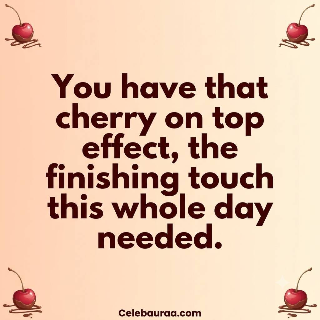 A clean, minimalist modern design on a cream-colored background. Subtle chocolate drip illustrations only along the top edge. Centered, bold dark chocolate-brown text says: "You are proof that some things really do come wrapped in something unexpected and sweet."
