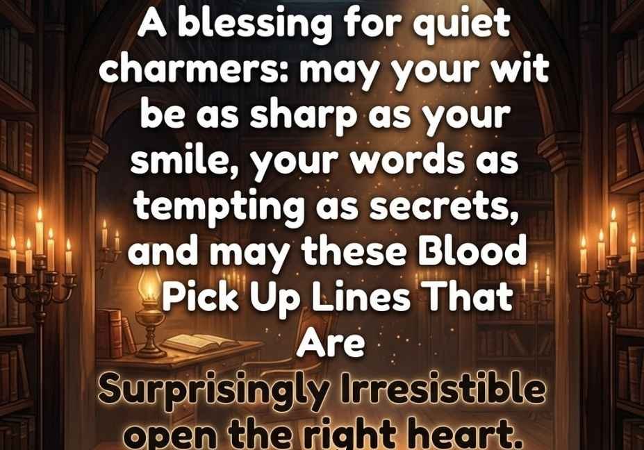 Blood Pick Up Lines That Are Surprisingly Irresistible blessing inside a candlelit gothic library