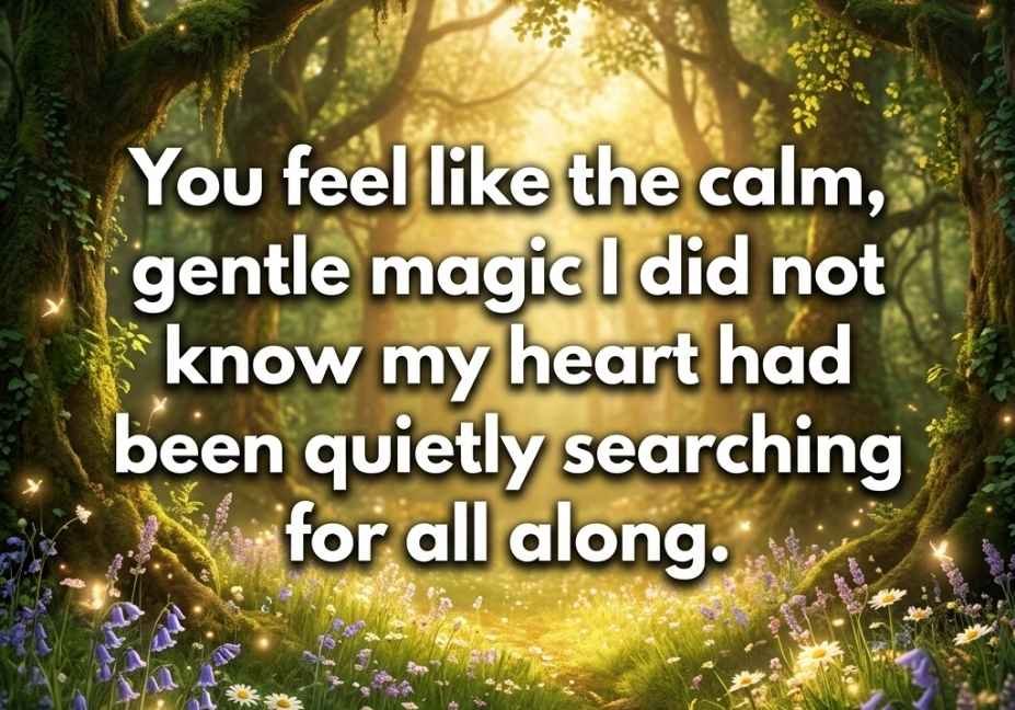 Fairy Pick Up Lines text set in a glowing fairy clearing with wildflowers and golden light