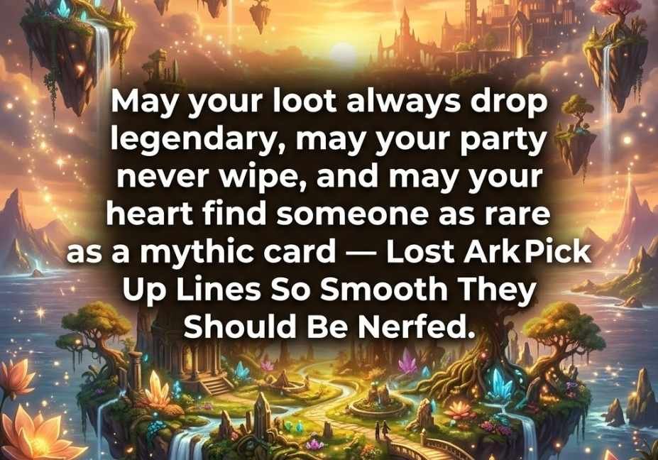 Lost Ark Pick Up Lines So Smooth They Should Be Nerfed blessing on a glowing fantasy island sunset