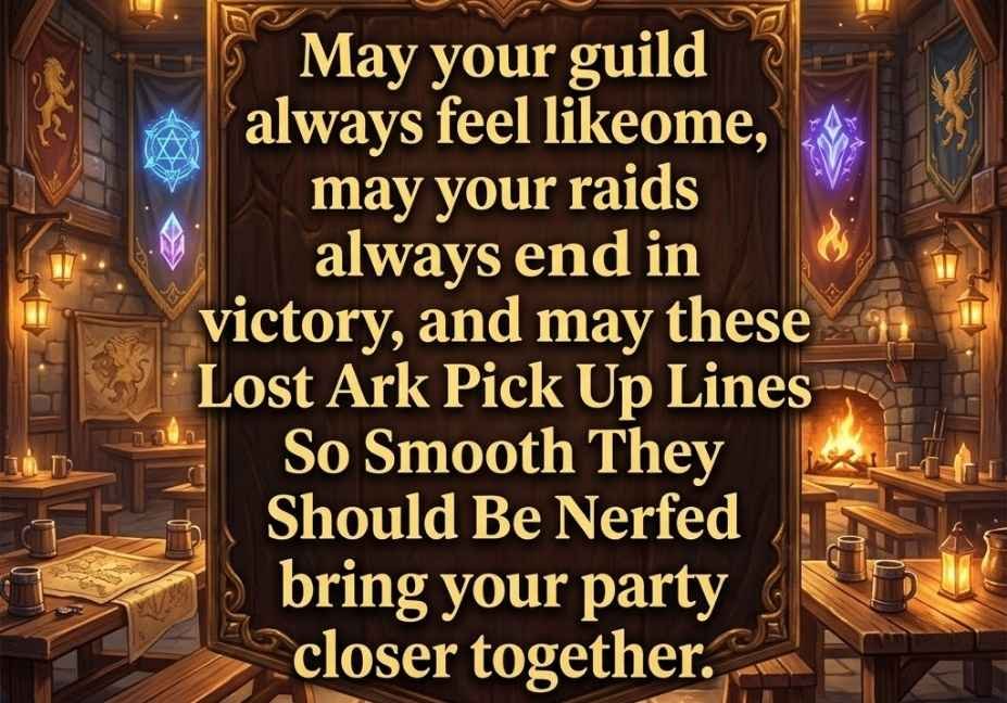 Lost Ark Pick Up Lines So Smooth They Should Be Nerfed guild blessing inside a cozy fantasy guild hall