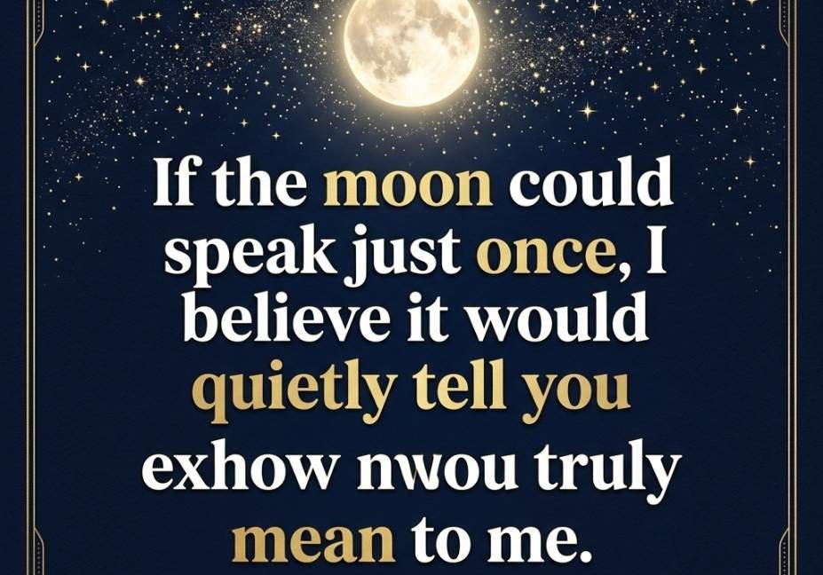 Elegant Moon Pick Up Lines greeting card with gold-framed full moon and stars design