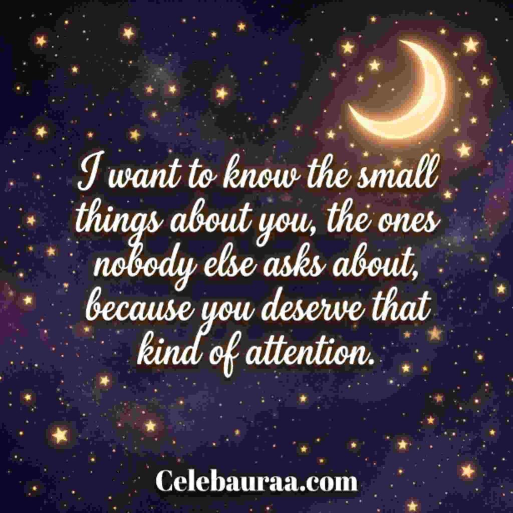 Fire pick up lines caption on night sky background with golden stars and crescent moon