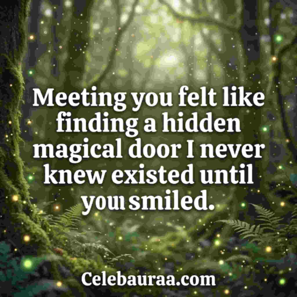 Magical And Cute Disney Pick Up Lines with an enchanted fairytale quote and glowing forest design
