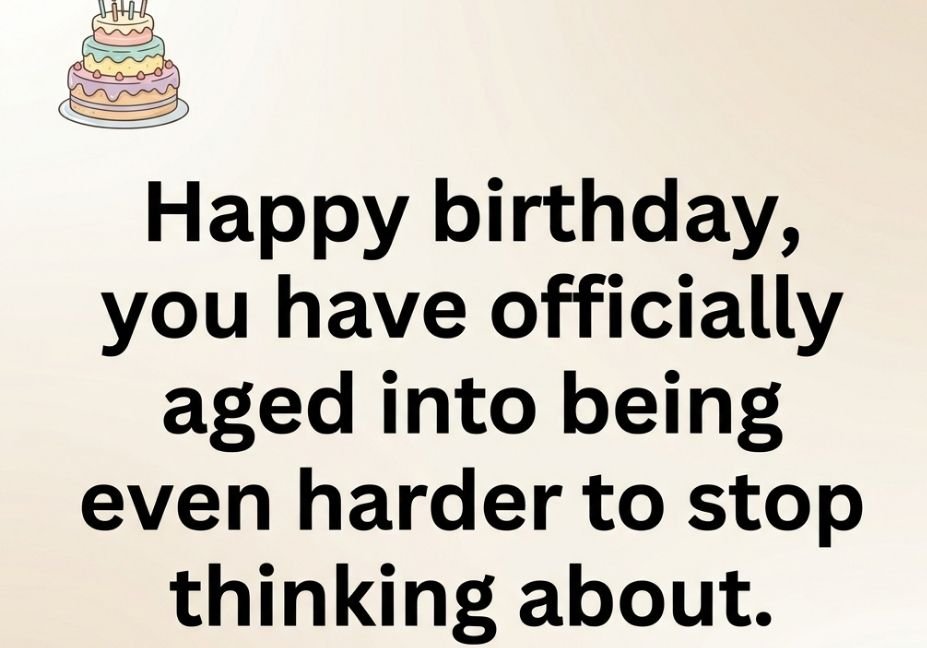 Birthday pick up lines text on clean minimalist beige and white background
