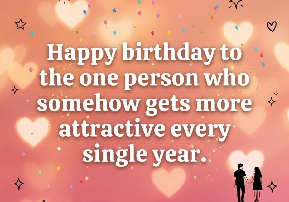 Romantic birthday pick up lines for crush for boyfriend with a warm sunset heart blessing design