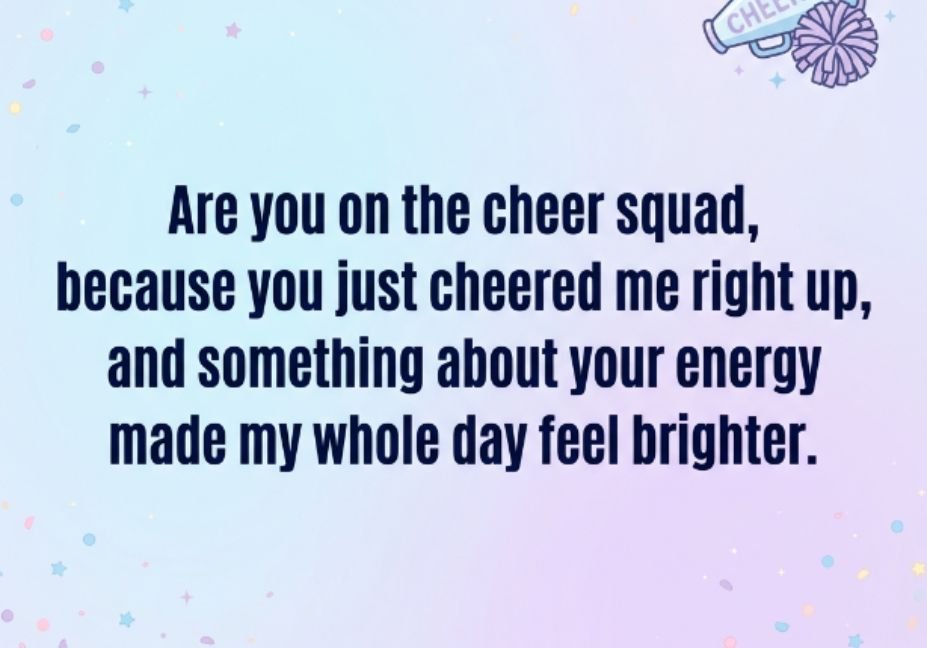 Cheerleading Pick Up Lines: Cheesy or Genius? – cheer squad quote with megaphone and pom-pom icon