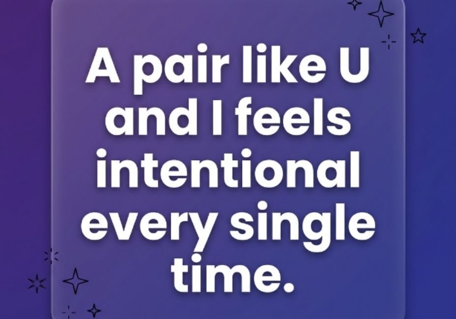 101 Alphabet Pick Up Lines That Actually Get Replies - purple blue gradient card design with a pair like U and I feels intentional every single time