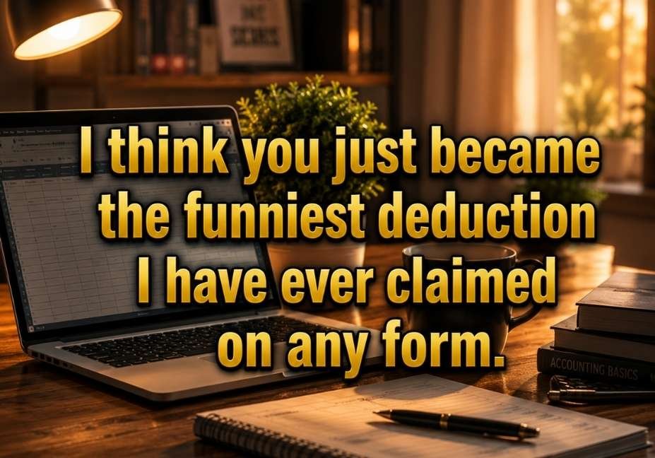 50+ Tax Day Accountant Pick Up Lines No One Warned You About – laptop spreadsheet in cozy home office