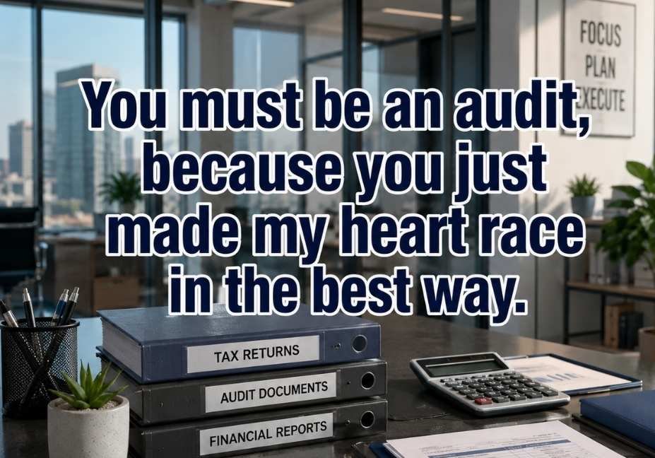 "50+ Tax Day Accountant Pick Up Lines No One Warned You About – modern finance office with tax document folders"