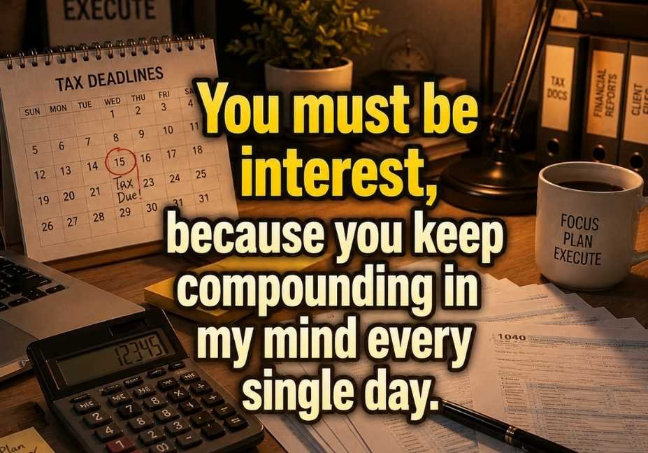50+ Tax Day Accountant Pick Up Lines No One Warned You About – desk calendar with tax deadline and calculator