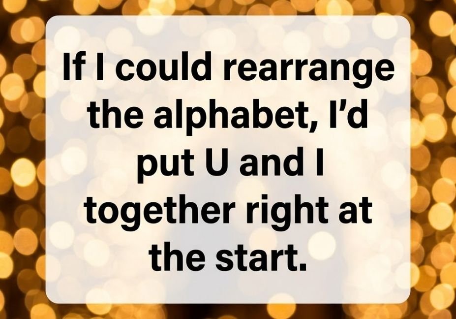 Boys pick up lines alphabet line with U and I quote graphic