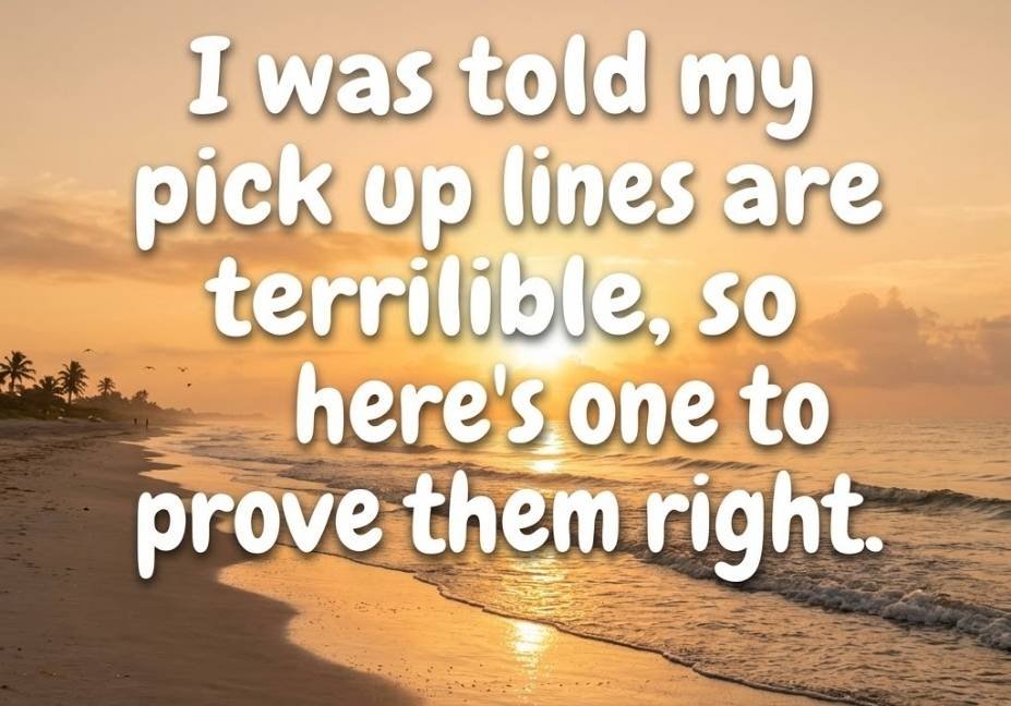 Boys pick up lines funny self-aware terrible line joke image