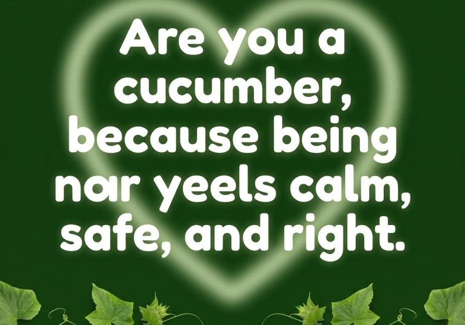Romantic cucumber pick up lines quote image, heartfelt cucumber pick up line