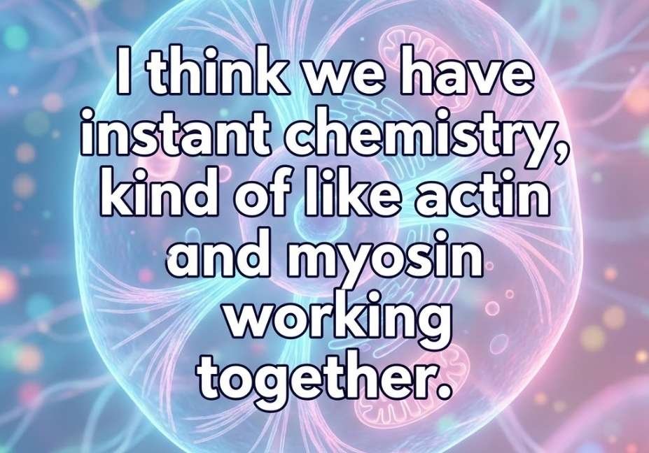 Neon glowing cell illustration with microtubules paired with a fun Cytoskeleton Pickup Lines caption about instant chemistry.
