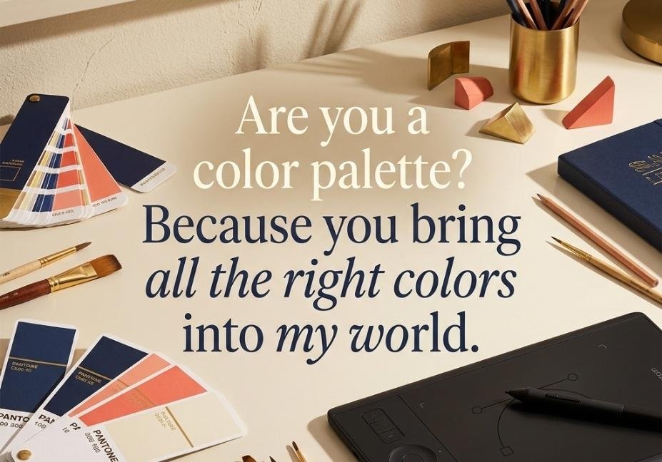 Graphic Designer Pick Up Lines inspired by color palettes and creative attraction