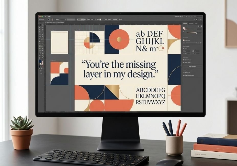 Graphic Designer Pick Up Lines featuring a missing layer design pun