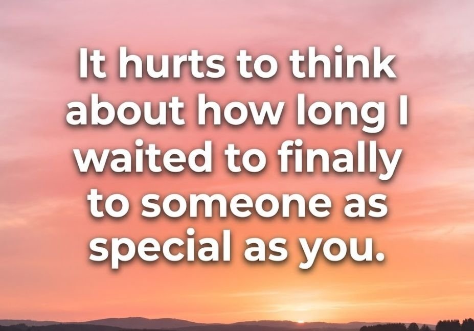 Hurt pick up lines image with romantic sunset background and quote about waiting to talk to someone special