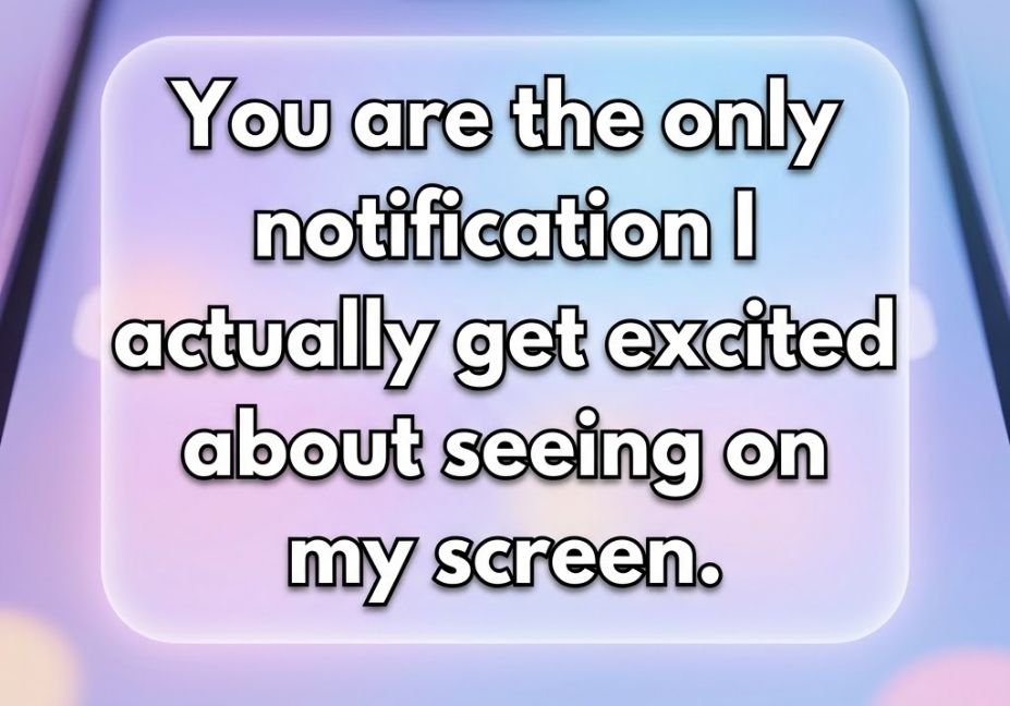 Minimal glowing notification graphic featuring a cute Micro Pickup Lines caption about favorite texts.