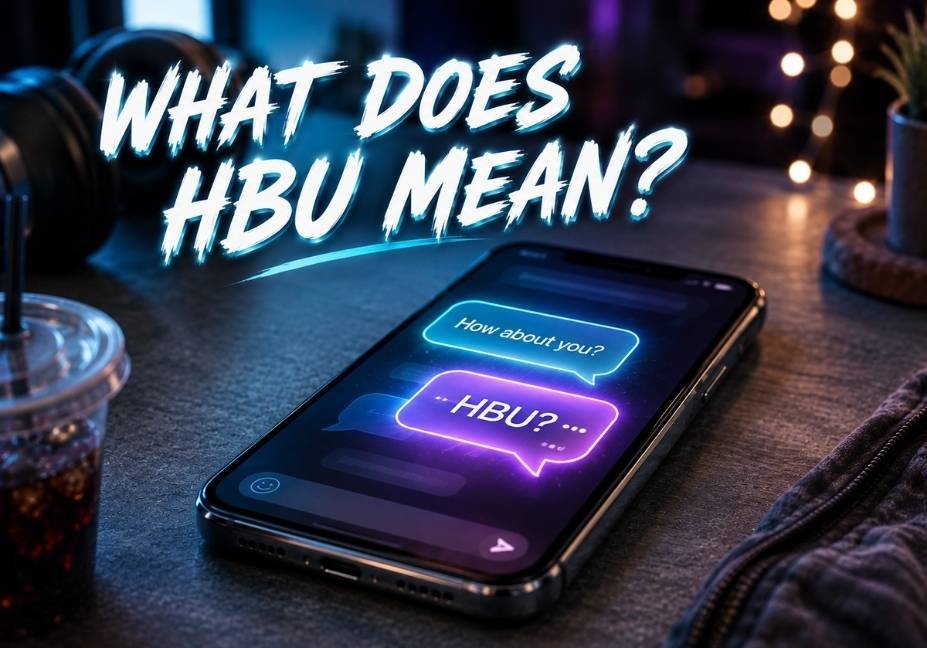 What does hbu mean in text — glowing back-and-forth speech bubbles on smartphone screen