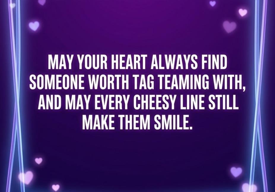 Wrestling Pick Up Lines That Actually Get a Yes blessing quote with glowing purple ring ropes"