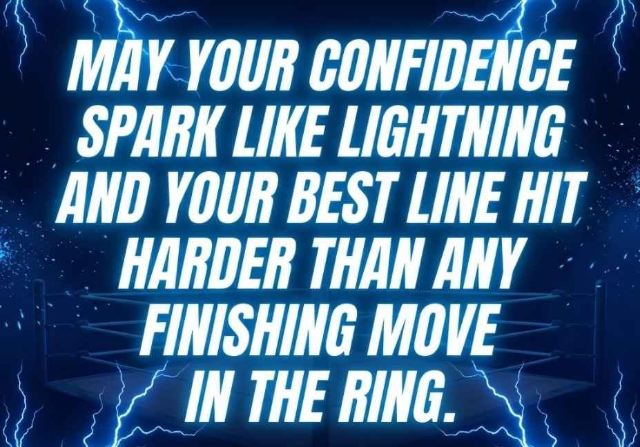 Wrestling Pick Up Lines That Actually Get a Yes neon text with electric blue lightning design