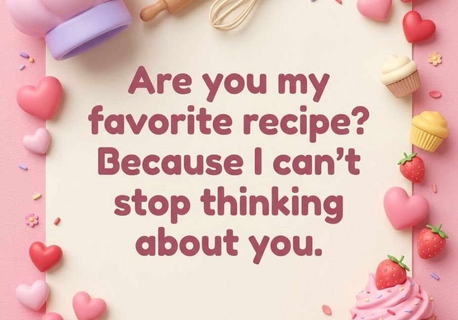 “Are you my favorite recipe? Because I can’t stop thinking about you.”