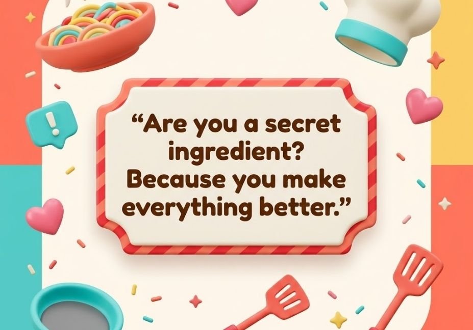 “Are you a secret ingredient? Because you make everything better.”