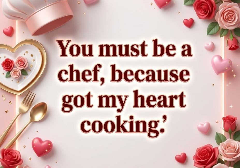 “You must be a chef, because you’ve got my heart cooking.”