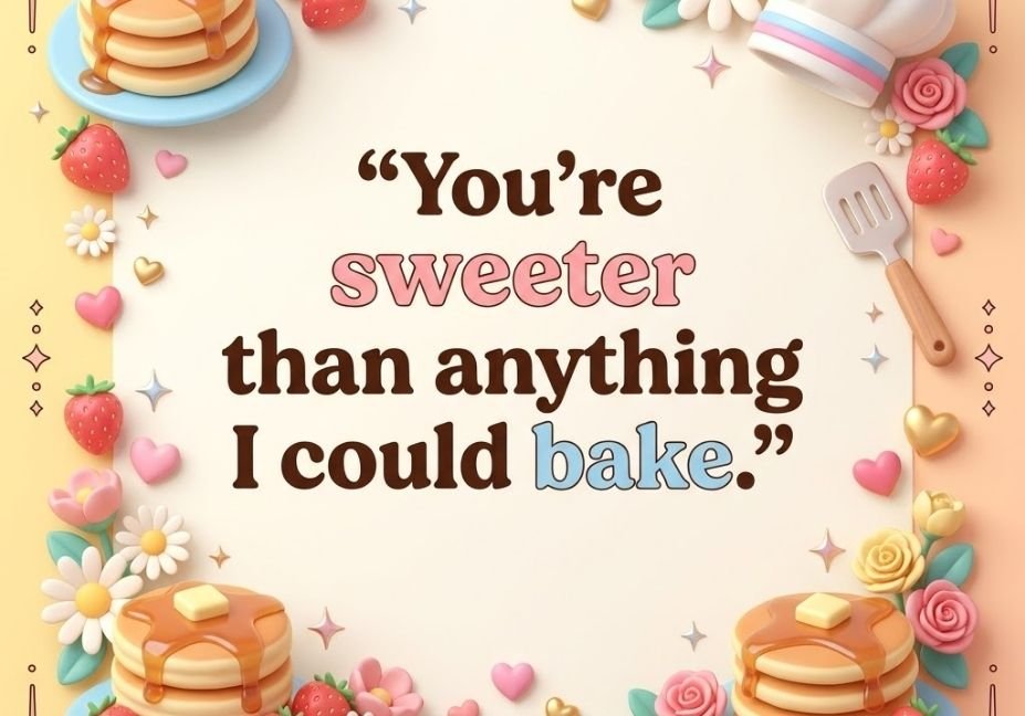 “You’re sweeter than anything I could bake.”