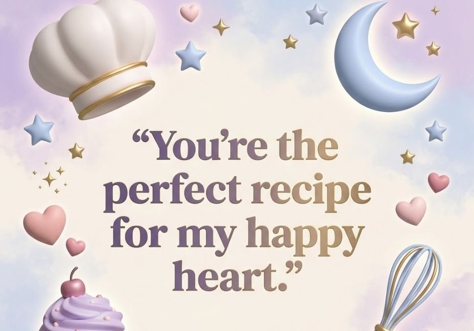 “You’re the perfect recipe for my happy heart.”