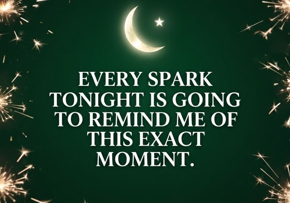 Independence Day pick up lines with fireworks - green and white skyline celebration image
