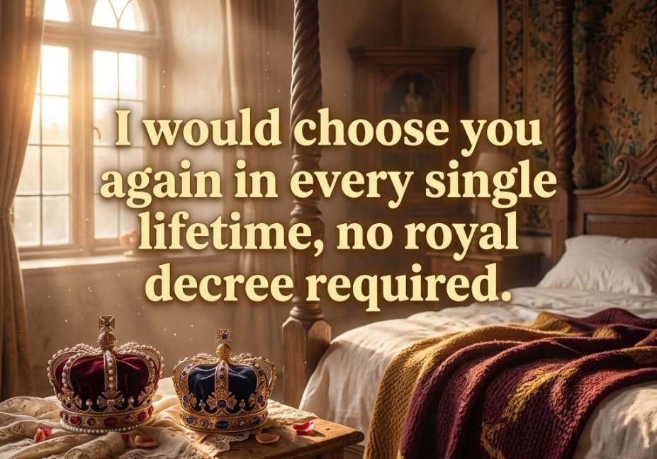 Romantic king pick up lines quote about choosing her again.