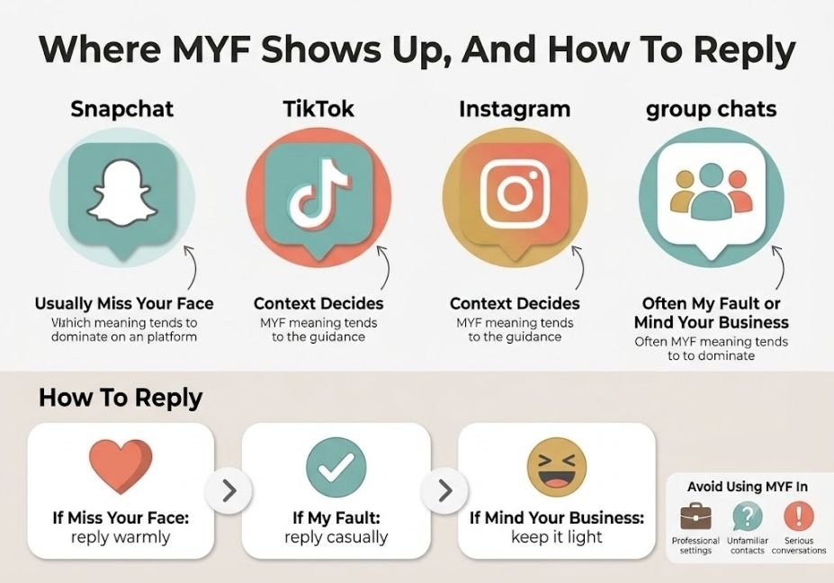 myf meaning in text infographic for platforms and replies