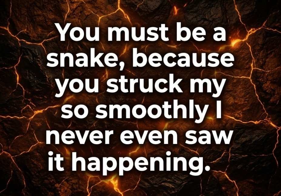 165+ Snake Pick Up Lines That Are Dangerously Smooth - amber black striking flirty quote image