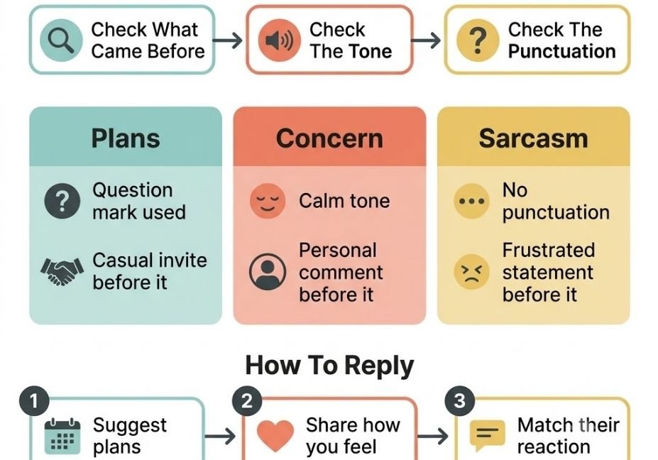 Guide to identifying WTM meaning in text by checking tone, punctuation, and how to reply