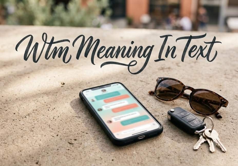 WTM meaning in text explained with phone showing example chat messages
